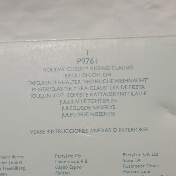 PartyLite Holiday Cheer Kissing Clauses Taper/TeaLite Holder in Box - Picture 7 of 7